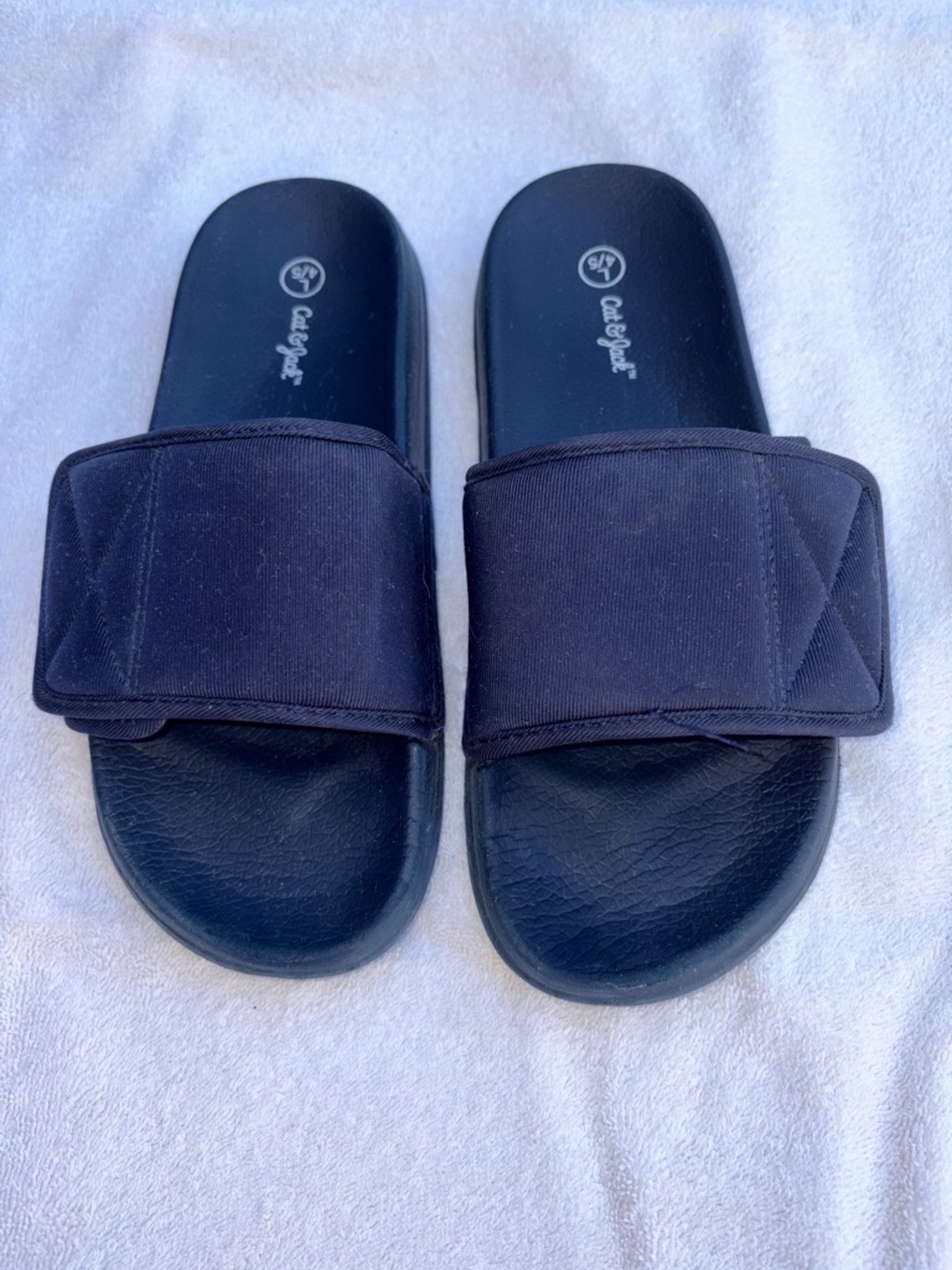 Cat and Jack Navy Slide Sandals with Adjustable Strap